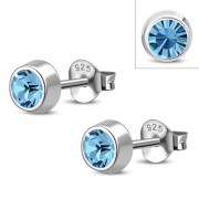 Topaz CZ Silver Stud Earrings, e426st